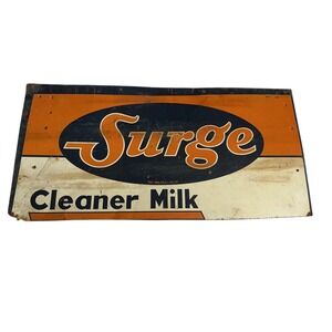 Vintage Surge Cleaner Milk Metal Sign Dairy Farm Advertising Rustic Americana